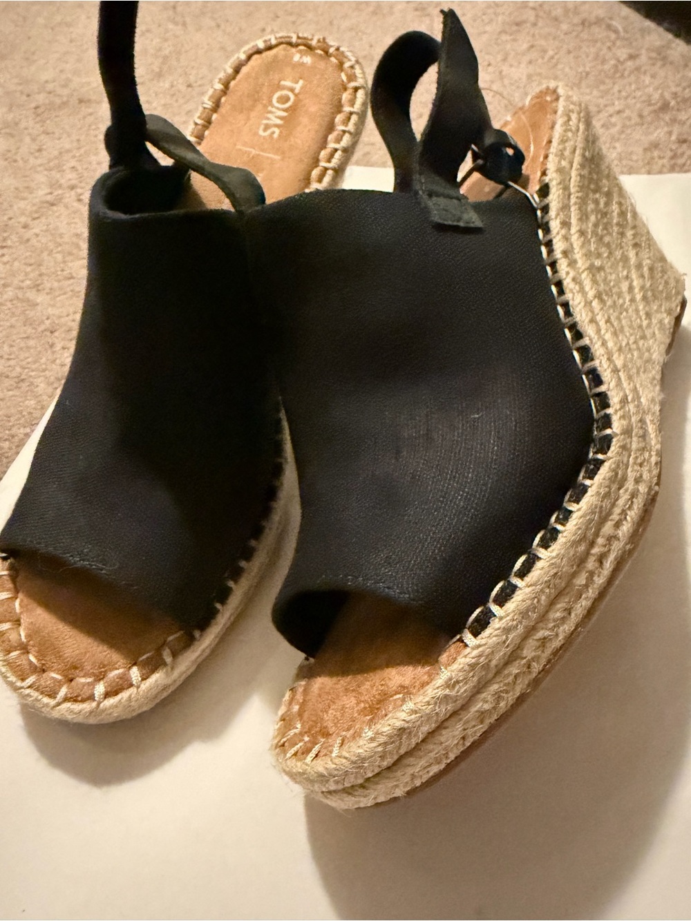 TOMS Black Monica Wedges